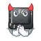 Devil button f6 on the shape cartoon