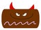 Devil cake with horns, illustration, vector