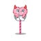 Devil candy heart lollipop Cartoon character design