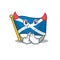 Devil Cartoon character of flag scotland Scroll design