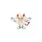 Devil chinese white flower Cartoon character design