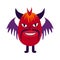 devil demon with a creepy face. Vibrant bright Strange ugly Halloween character