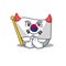 Devil flag korea isolated with the mascot