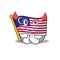 Devil flag malaysia hoisted on cartoon pole