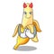 Devil fresh banana fruit mascot cartoon style