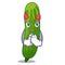 Devil fresh cucumber isolated in the cartoon