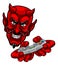 Devil Gamer Video Game Controller Mascot Cartoon