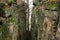 Devil Gorge at the Eifel, Teufelsschlucht with mighty boulders and canyon, hiking trail in Germany, sandstone rock formation,