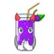 Devil grape juice in glass a mascot