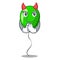 Devil green ballon with cartoon ribbons beautiful