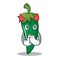 Devil green chili character cartoon