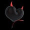 Devil heart black fake love dangerous poisoned abstract symbol
