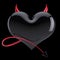 Devil heart shape evil love abstract demon lover concept