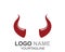 devil horn,animal horn logo icon vector