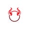 Devil horn  icon logo design illustration template