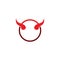 Devil horn vector icon logo design illustration template