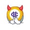 Devil Hshare coin mascot cartoon