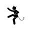 Devil illustration, cheerful image of dancing satan,