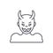 Devil line icon concept. Devil vector linear illustration, symbol, sign