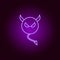 Devil line icon in neon style. Signs and symbols can be used for web, logo, mobile app, UI, UX