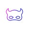 Devil mask outline icon. Sexual seduction. Sex shop. Adult game. Purple gradient symbol. Isolated vector illustration