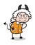 Devil - Old Cartoon Granny Vector Illustration