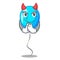Devil Party balloon blue mascot the isolated