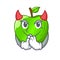 Devil perfect fresh green apple on cartoon