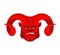 Devil red with big horns. Demon face. Satan head. Angry Lucifer