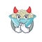 Devil rice bowl mascot cartoon