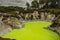 Devil`s Bath, a green sulphur lake at Waotaipu Thermal Wonderland in New Zealand.