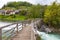 The Devil`s Bridge, wooden footbridge in Skofja Loka