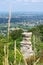 The devil`s chimney rock formation on Leckhampton Hill, Cheltenham