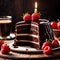 Devil’s Food Cake , traditional popular sweet dessert cake