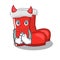 Devil santa boots mascot isolated the character