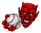 Devil Satan Baseball Ball Sports Mascot Cartoon