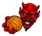 Devil Satan Basketball Sports Mascot Cartoon