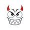 Devil satan emoticon with horns isolated emoji