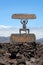 Devil sign by entrance Timanfaya National Park in Lanzarote