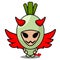 Devil spring onion vegetable mascot costume