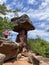 devil table mushroom rock in Hinterweidenthal in Pfalz Forest