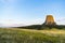 Devil tower at sunset,wyoming,usa.