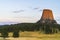 Devil tower at sunset ,wyoming,usa