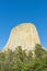 Devil towers against the blue sky in summer season,Wyoming,usa