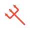 Devil trident, Halloween related icon, flat design