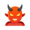 Devil vector illustration, Halloween gradient style icon