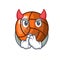 Devil volleyball mascot cartoon style