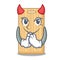 Devil wooden cutting board mascot cartoon