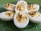 Deviled Eggs on Green Plate
