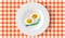 Deviled eggs on white plate